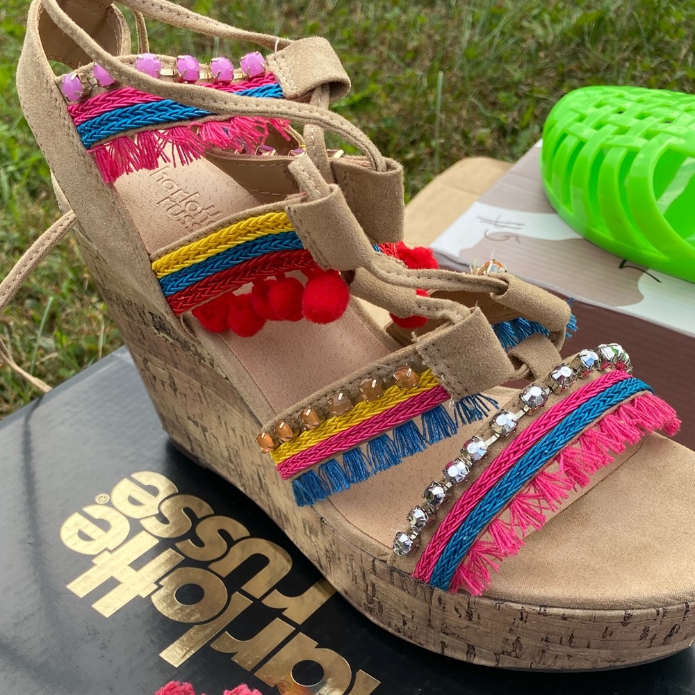 Charlotte Rouse Wedge Heel Sahara W sz 8